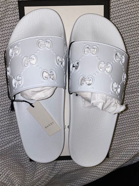 off white gucci slides|Gucci slides white cheap.